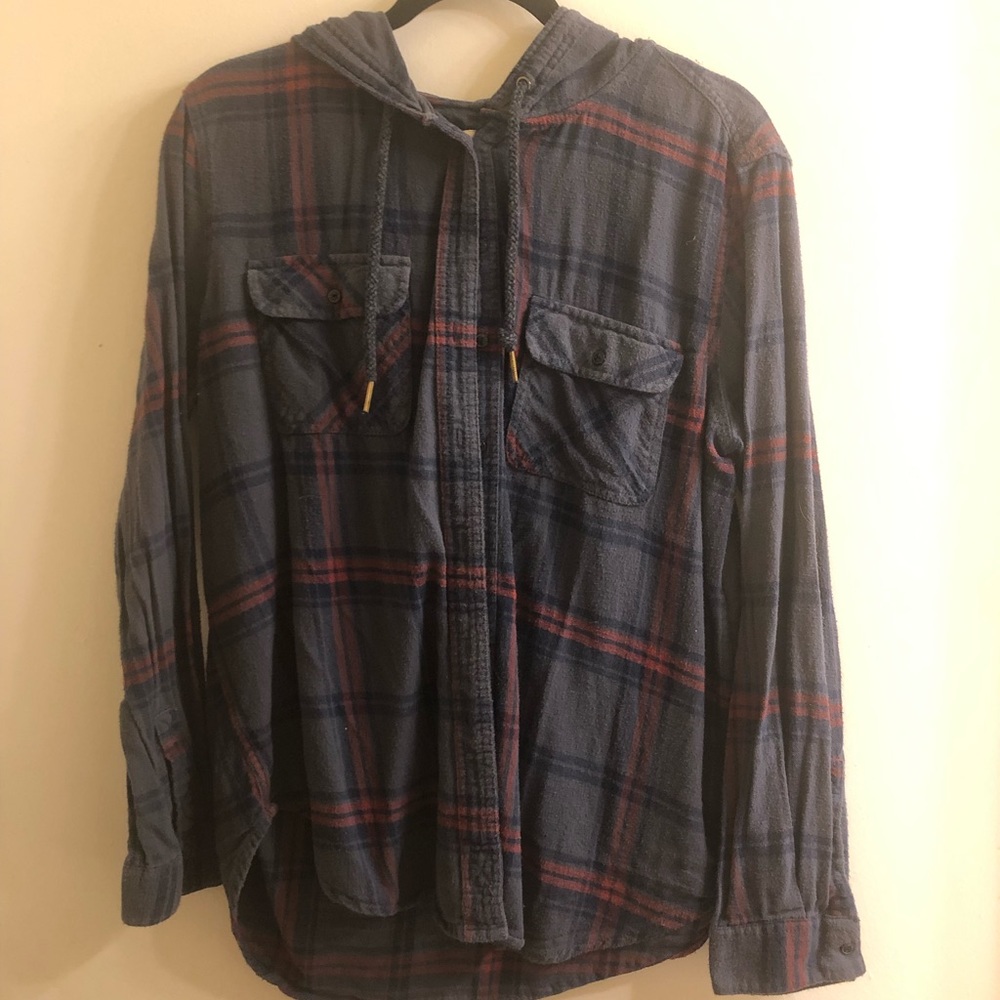 Hooded boyfriend flannel